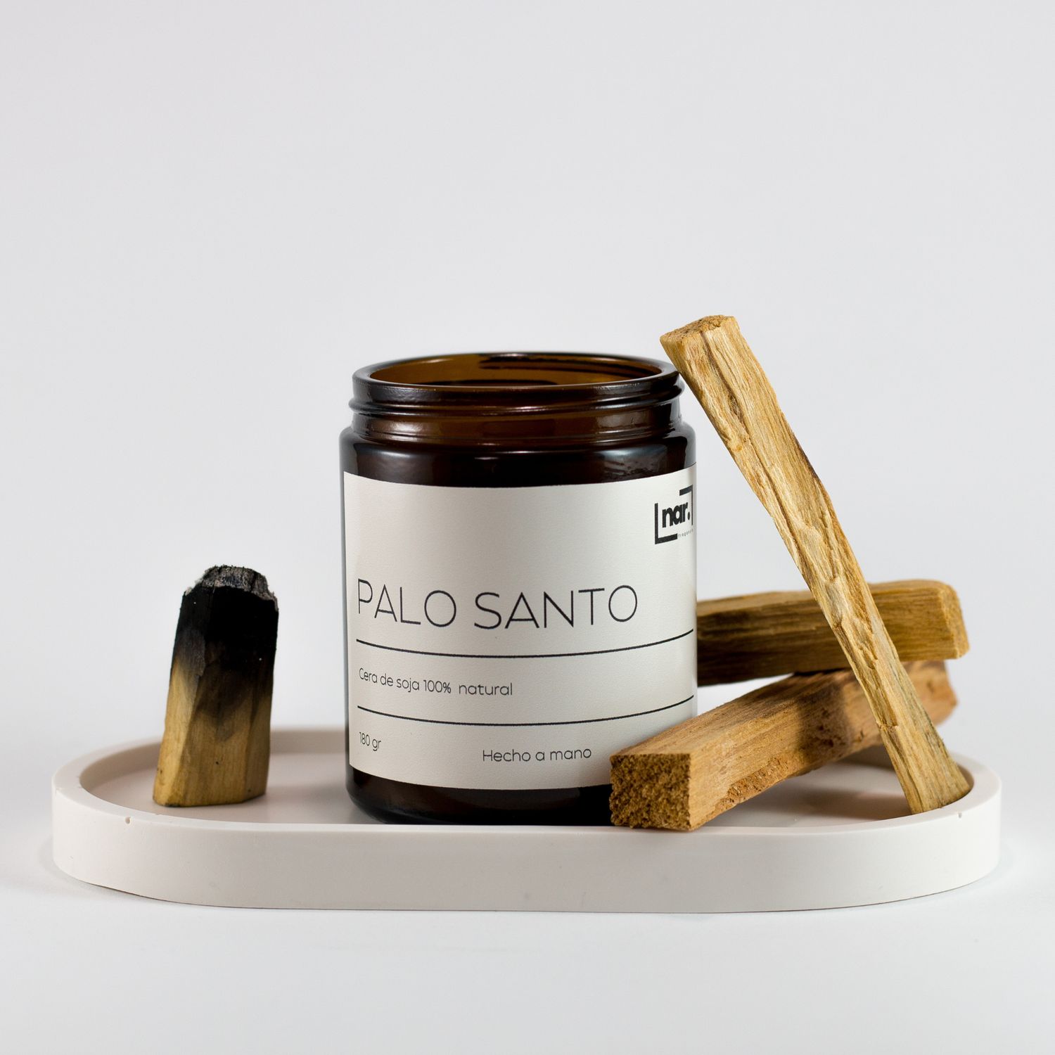 Vela ámbar palo santo