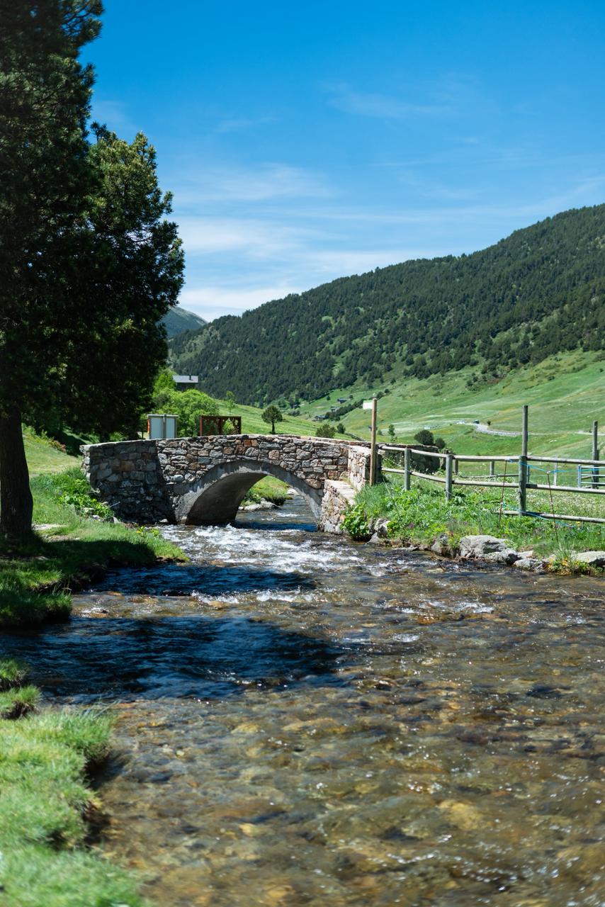 Riu i pont de pedra a Andorra